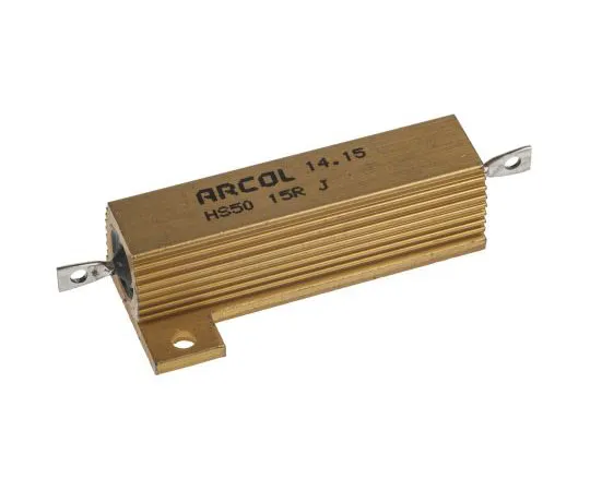 63-7349-57 Arcol HS50 Series Aluminium Ho***d Axial Wire Wound Panel Mount Resistor, 15Ω ±5% 50W HS50 15R J