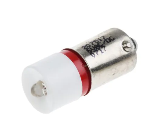 63-6584-32 LED Reflector Bulb, BA9s, Red, Single Chip, 10mm dia., 6V ac/dc 207-517