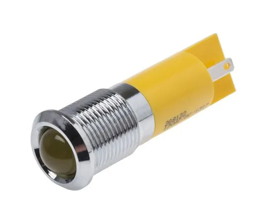 63-6584-75 RS PRO Yellow Indicator, 12 V, 14mm Mounting Hole Size, Tab Termination, IP67 208-122