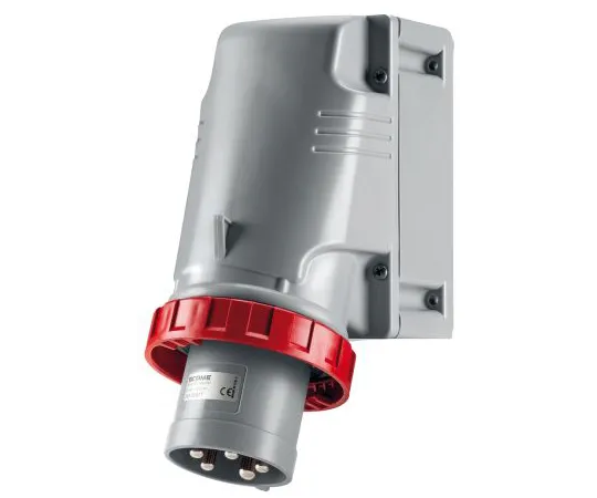 63-6988-69 RS PRO IP67 Red Wall Mount 3P+N+E Industrial Power Plug, Rated At 63A, 415 V 125-4470