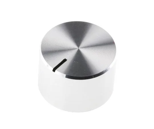 63-6677-99 RS PRO 18mm Silver Potentiometer Knob for 4mm Shaft Splined 499-983