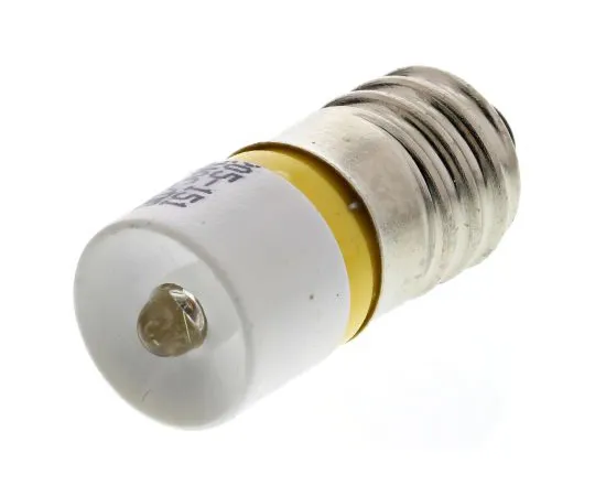 63-6582-41 LED Reflector Bulb, E10, Yellow, Single Chip, 10mm dia., 6V ac/dc 205-151