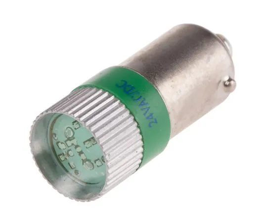 63-6583-47 LED Reflector Bulb, BA9s, Green, Multichip, 10mm dia., 24V ac/dc 206-722