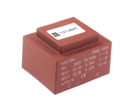 63-6789-58 2 x 12V ac 2 Output PCB Mount PCB Transformer, 10VA 121-3847