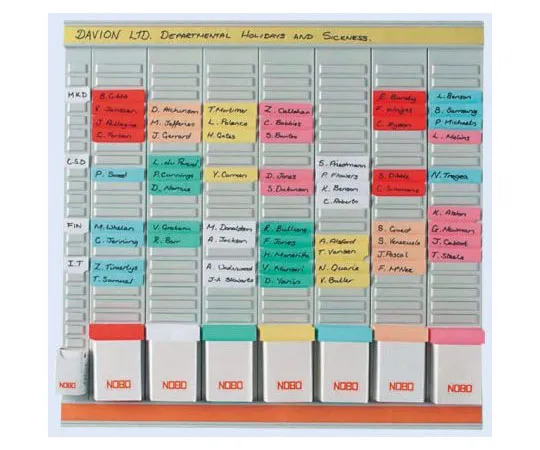 63-7322-37 Nobo Yearly Slotted Wall Planner, 800 x 660mm 43038490