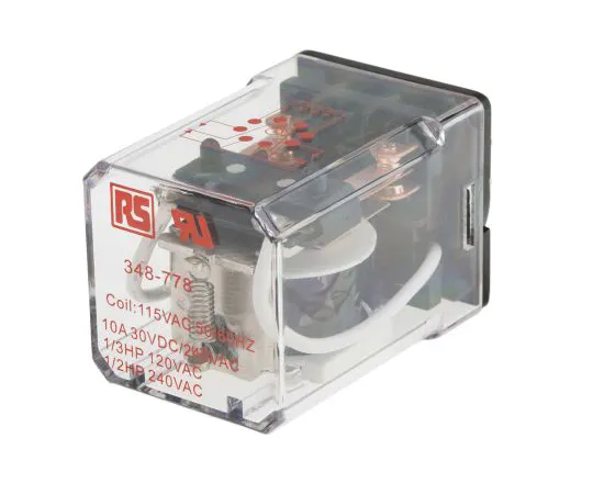 63-6622-06 RS PRO, 115V ac Coil Non-Latching Relay DPDT, 10A Switching Current Plug In, 2 Pole 348-778