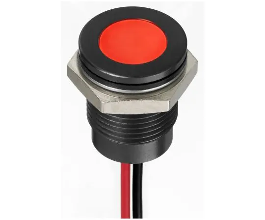 63-7021-38 RS PRO Red Indicator, 1.8 → 3.3 V dc, 14mm Mounting Hole Size, Lead Wires Termination, IP67 130-2287