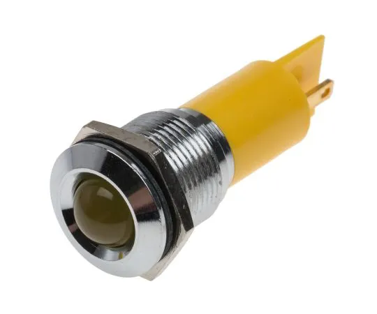 63-6584-91 RS PRO Yellow Indicator, 115 V dc, 230 V ac, 16mm Mounting Hole Size, Solder Tab Termination 208-223