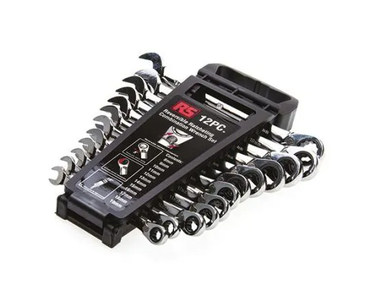 63-6672-02 RS PRO 12 Piece Chrome Vanadium Steel Spanner Set 487-280