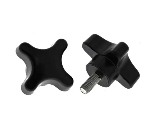 63-6717-28 RS PRO Black 4-Arm Clamping Knob, M6 686-604
