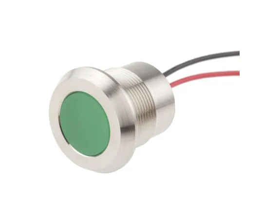 63-6882-83 RS PRO Green Indicator, 220 V ac, 22mm Mounting Hole Size, Lead Wires Termination, IP67 123-2430