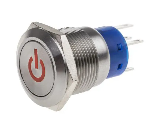 63-6775-36 RS PRO Single Pole Double Throw (SPDT) Latching Red LED Push Button Switch, IP67, 19 (Dia.)mm, Panel Mount, Power 111-3902
