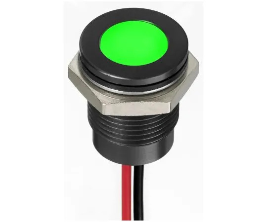 63-7021-48 RS PRO Green Indicator, 24 V dc, 14mm Mounting Hole Size, Lead Wires Termination, IP67 130-2298