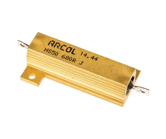 63-7349-65 Arcol HS50 Series Aluminium Ho***d Axial Wire Wound Panel Mount Resistor, 680Ω ±5% 50W HS50 680R J