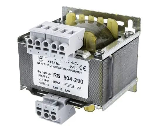 63-6680-21 RS PRO 50VA Isolating Transformer, 230V ac, 245V ac, 400V ac, 415V ac Primary 1 x, ±12V ac Secondary 504-290