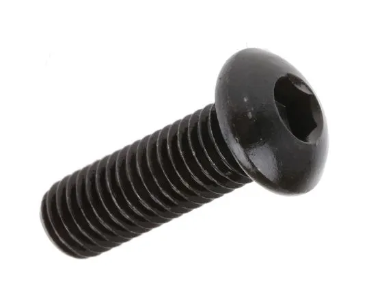 63-6612-80 RS PRO M8 x 25mm Hex Socket Button Screw Black, Self-Colour Steel 281-366