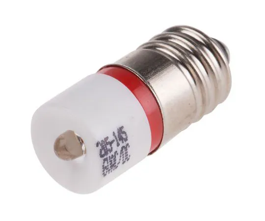 63-6582-40 LED Reflector Bulb, E10, Red, Single Chip, 10mm dia., 6V ac/dc 205-145