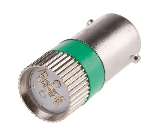 63-6582-32 LED Reflector Bulb, BA9s, Green, Multichip, 10mm dia., 28V dc 205-066