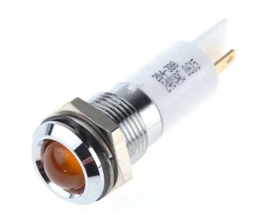 63-6581-86 RS PRO Orange neon Indicator, 240 V ac, 14.5mm Mounting Hole Size, Solder Tab Termination, IP40 204-388