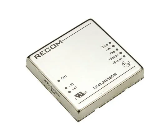 63-7349-96 Recom RP40 GW 40W Isolated DC-DC Converter Through Hole, Voltage in 9 → 36 V dc, Voltage out 5V dc RP40-2405SGW