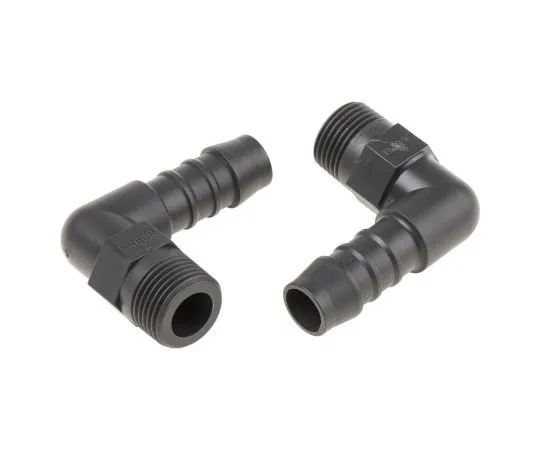 63-6729-44 Elbow Male Hose Coupling 3/8in, 3/8 in BSP Male, Nylon 795-304