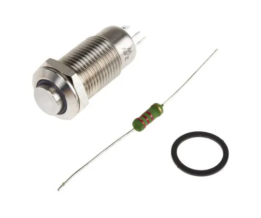 63-6780-26 RS PRO Single Pole Single Throw (SPST) Latching White LED Push Button Switch, IP65, IP67, 12 (Dia.)mm, Panel Mount, 24V 111-6522