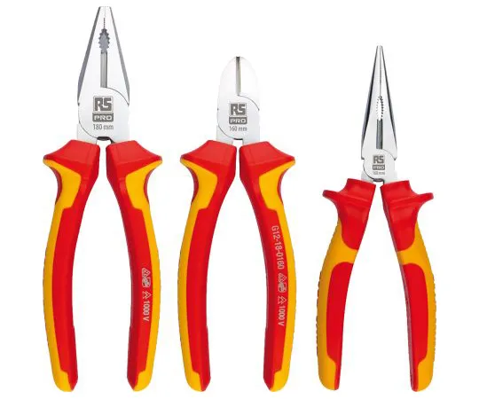 63-6979-18 RS Pro 3 Piece Steel Insulated Plier Set 125-3095