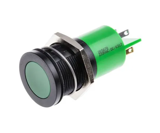 63-6582-71 RS PRO Green Indicator, 230 V ac, 22mm Mounting Hole Size, Tab Termination, IP67 205-678