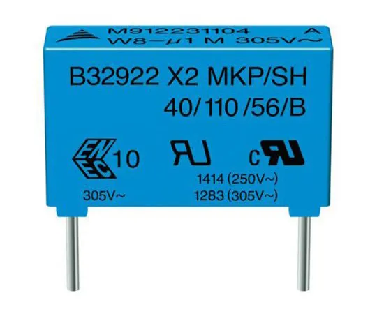 63-6961-25 Polypropylene Film Capacitor 305 V ac, 630 V dc330nF±10% 1 Bag (5 Pieces) B32922H3334K000