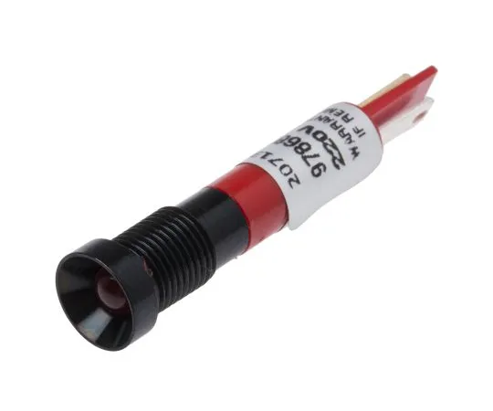 63-6583-95 RS PRO Red Indicator, 230 V ac, 8mm Mounting Hole Size, Tab Termination 207-135