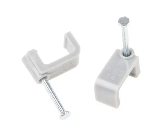 63-6599-79 RS PRO Cable Clip Grey Nail PE Rectangular Cable Clip, 6mm Max. Bundle 233-657