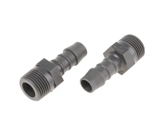 63-6729-33 Straight Male Hose Coupling 3/8in, 3/8 in BSP Male, Nylon 795-180