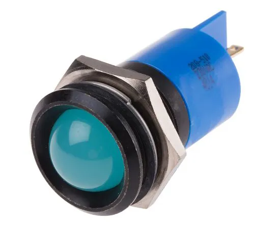 63-6585-21 RS PRO Blue Indicator, 230 V ac, 22mm Mounting Hole Size, Tab Termination, IP67 208-510