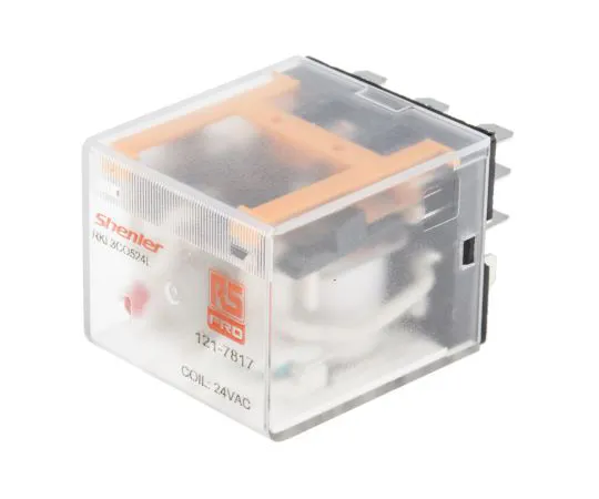 63-6808-97 RS PRO, 24V ac Coil Non-Latching Relay 3PDT, 10A Switching Current Plug In, 3 Pole 121-7817