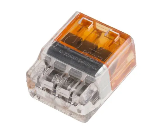 63-6992-42 TE Connectivity 2299515-1 Push Wire Terminal, 0.5 → 2.5 mm², 22 → 12 AWG, Orange, 3 Way 2299515-1
