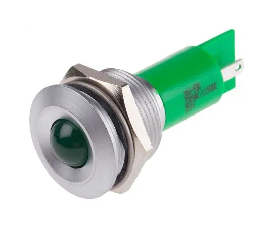 63-6583-62 RS PRO Green Indicator, 115 V dc, 230 V ac, 19.5mm Mounting Hole Size, Tab Termination 206-930