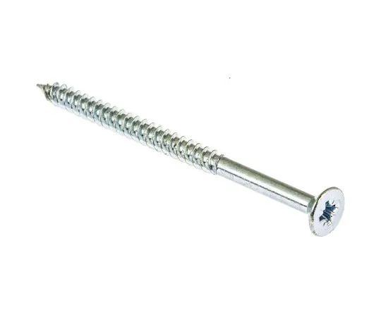 63-6693-87 Pozidriv Countersunk Steel Wood Screw Bright Zinc Plated, Clear Passivated, No. 10 Thread, 3in Length 521-248