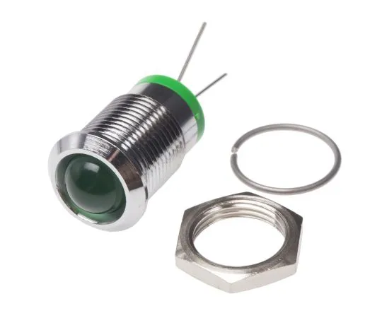 63-6585-94 RS PRO Green Indicator, 2 V dc, 14mm Mounting Hole Size, Lead Pins Termination 209-591