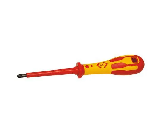 63-7026-76 CK, VDE 1000V Approved Pozidriv VDE Screwdriver PZ2 Tip 100 mm Chrome Vanadium Steel T49143-2