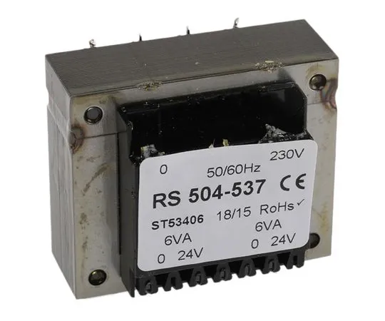 63-6680-45 24V ac 2 Output Through Hole PCB Transformer, 12VA 504-537