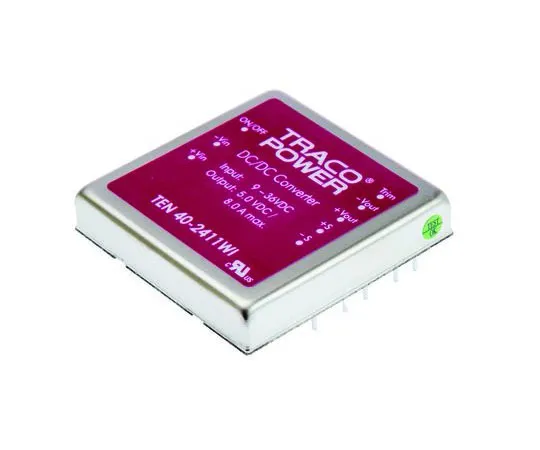 63-7350-45 TRACOPOWER TEN 40WI 40W Isolated DC-DC Converter Through Hole, Voltage in 9 → 36 V dc, Voltage out 5V dc TEN 40-2411WI