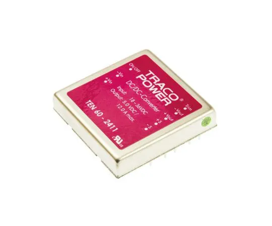 63-7350-77 TRACOPOWER TEN 60 60W Isolated DC-DC Converter Through Hole, Voltage in 18 → 36 V dc, Voltage out 5V dc TEN 60-2411