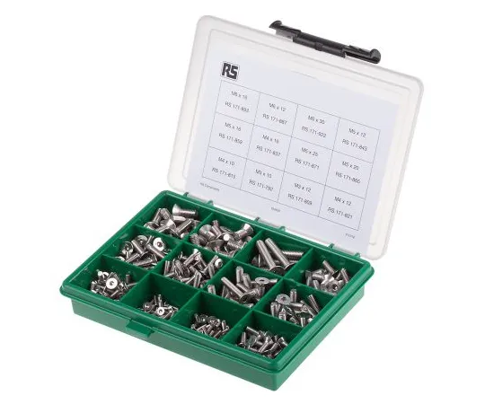 63-6628-45 410 piece Stainless Steel Screw/Bolt Kit, M3, M4, M5, M6 393-179