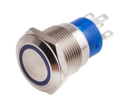 63-6777-75 RS PRO Single Pole Double Throw (SPDT) Latching Blue LED Push Button Switch, IP67, 19.2 (Dia.)mm, Panel Mount, 250V ac 111-5787