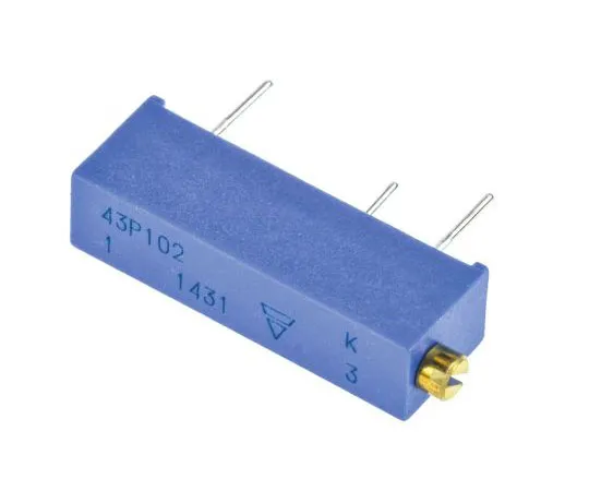 63-7349-67 1kΩ Through Hole Trimmer Potentiometer 0.5W Side Adjust Vishay 43P Series M43P102KB40