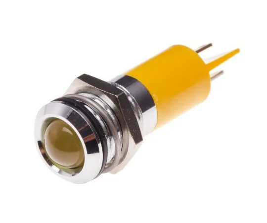 63-6581-92 RS PRO Yellow Indicator, 110 V ac, 14mm Mounting Hole Size, Solder Tab Termination, IP67 204-489