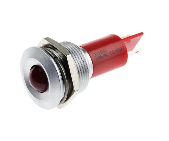 63-6587-74 RS PRO Red Indicator, 115 V dc, 230 V ac, 19mm Mounting Hole Size, Tab Termination 211-831