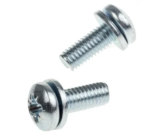 63-6611-95 RS PRO M6 x 16mm Zinc Plated Steel Pan Head Sems Screw, Spring Washer 279-284