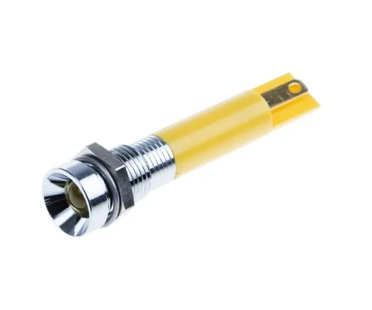 63-6582-84 RS PRO Yellow Flashing LED Indicator, 24 V dc, 8mm Mounting Hole Size, Solder Tab Termination 205-915