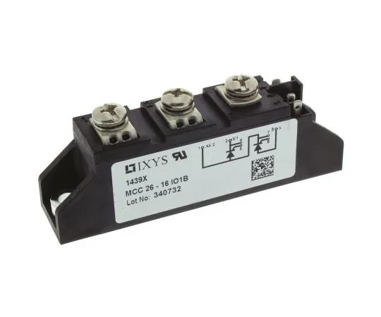 63-7352-27 IXYS, MCC26-16IO1B, Dual Thyristor Module SCR, 32A 1600V, 7-Pin TO-240AA MCC26-16IO1B